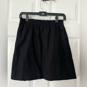 J. Crew Black Gathered Waist Skirt